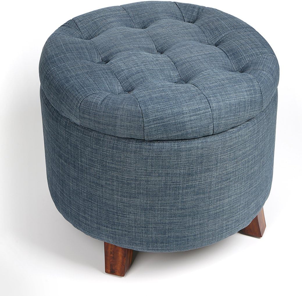 Sky Newsky Round Footstool Storage Ottoman storage box Button Tufted