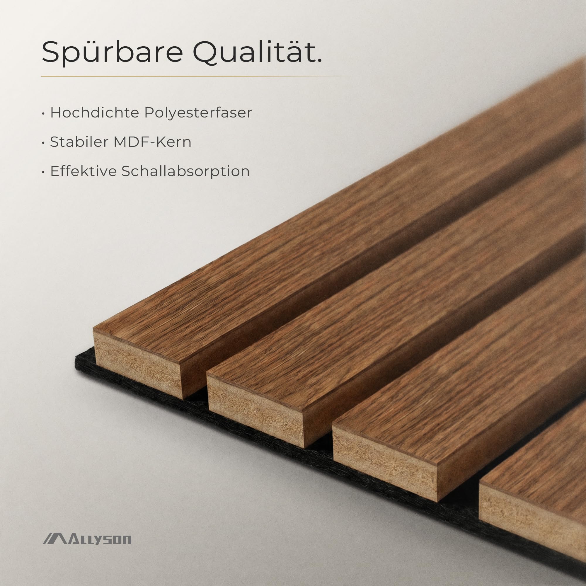 Allyson® 4er-Set Akustikpaneele 120 x 60 x 2,1cm, Holzoptik, 3D-Wandpaneele 3