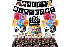 TEOY Friends Birthday Party Supplies, Party Decorations Set Include Banner, Tablecloth, Balloons, Cake Cupcake Toppers for TV Show Fans Party Decor