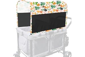 LUAATT Stretchy Panoramic Canopy Compatible with Wonderfold Stroller Wagons W2/W4 All Models,UPF50+ Sun Protection with Two Mesh Windows,Sun Shade and Protection(Dinosaur)