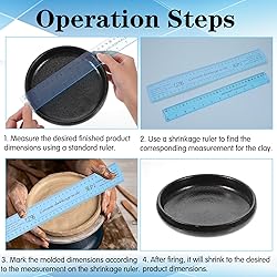 2 Pcs Ceramic Shrinkage Scale Ruler, Clay Sculpture