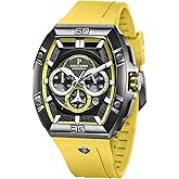 Paras Crown Watches for Men Tonneau 5ATM Waterproof Quartz Luxury Chronograph Analog Men's Wrist Watches Stainless Steel Case Mens Watches