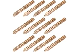 YELARXI M8 Hanger Bolts, 2.4"(60mm) Length Double Headed Bolts Self-Tapping 8mm Screw Wood Dowel Screw Bolt Furniture Accesso