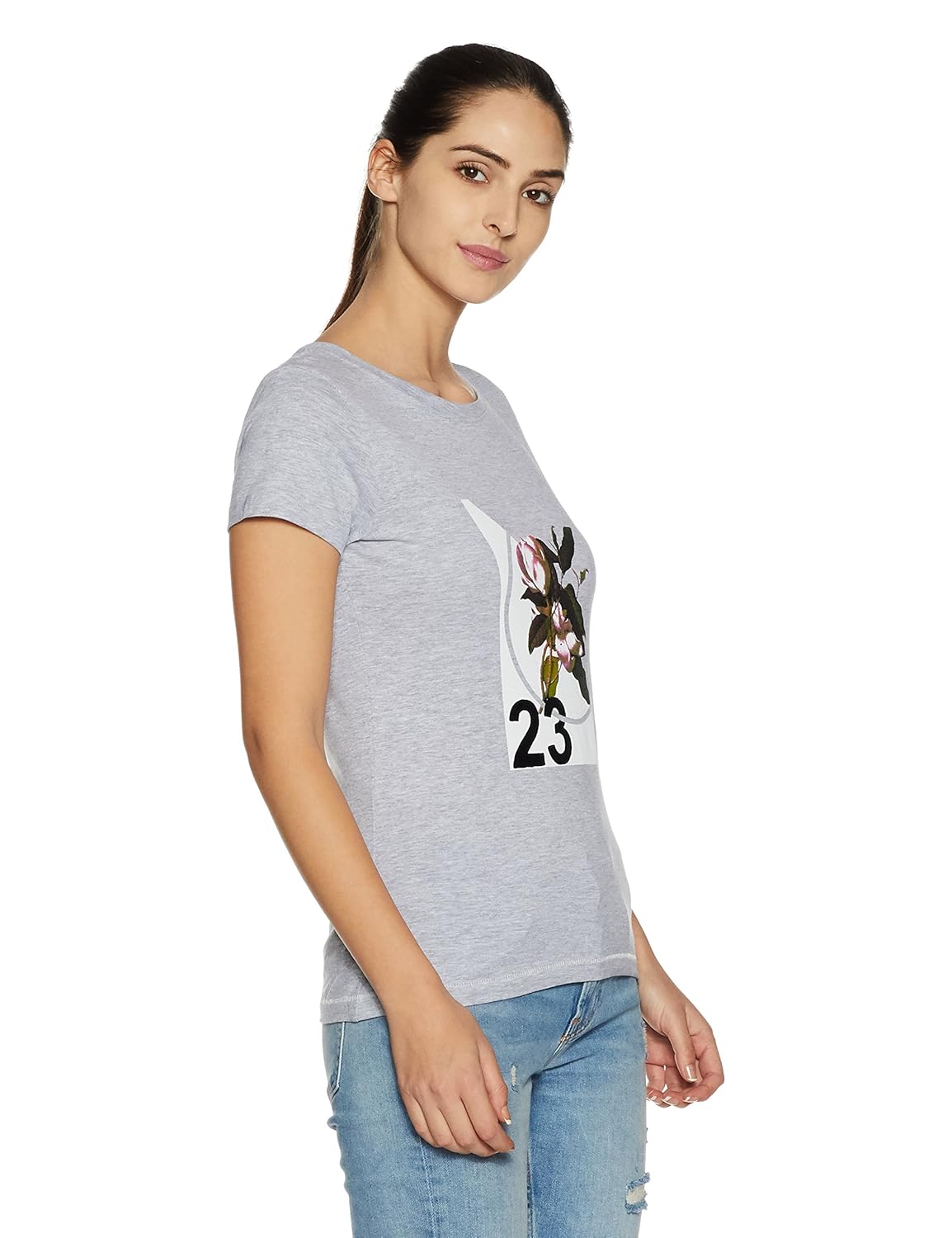symbol amazon brand women's solid round neck cotton t-shirt