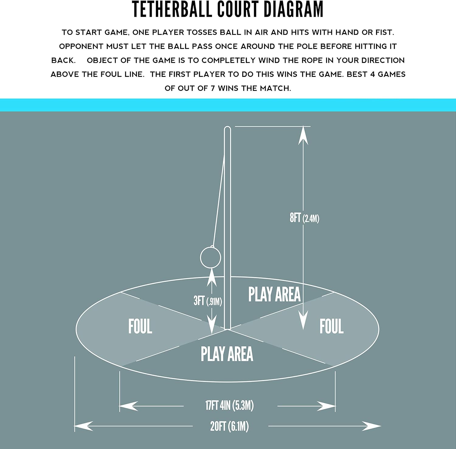 Franklin Sports Tetherball - Tetherball Ball, Rope and Pole Set - Portable Steel Tetherball Set with Easy Assembly - Classic Outdoor Game : Tetherball Equipment : Sports & Outdoors