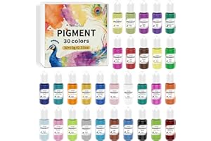 Epoxy Resin Dye 30 Colors Liquid Pigment Set 300ml- Highly Concentrated Translucent Resin Colorant for Jewelry Making, Tumble