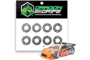 Dragon Grips RC Body Clip Hole Protectors, 8pcs, Black PVC Stickers for 1/10 RC Crawler Body Shells, Stick-on Accessories That Prevent Clip Hole Damage and Cracking, Protect Custom-Painted Bodies