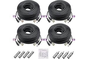 4 Pack 100Ft/30M 4K 8MP 5MP All-in-One BNC Video Power Cable, BNC Extension Surveillance Camera Wires for CCTV Camera DVR Sys