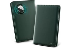 VULKIT Passport Holder with Airtag Slot, Premium Nappa Leather, RFID Blocking Airtag Passport Wallet