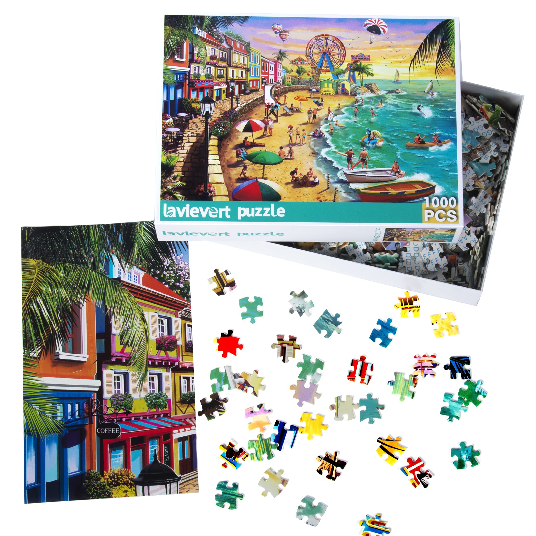 Lavievert Jigsaw Puzzle 1000 Piece Puzzle for Adults - Beach, Happy Vacation