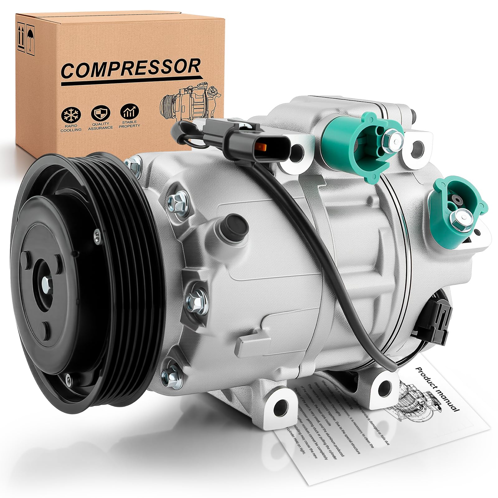 Photo 1 of Dacall Air Conditioner AC Compressor with Clutch Fit for Kia Sorento 3.3L(2014-2015), Sorento 3.5L(2011-2013); for Hyundai Santa Fe 3.3L (2013-2018), Santa Fe XL 3.3L (2013-2019). Replace 97701-1U600