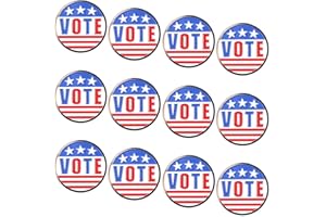 Juvale 12-Pack Enamel American Flag Vote Lapel Pins 1.5-Inch, Red, White and Blue Brooch for Elections, Veterans Day, Labor Day, Voter Awareness, Patriotic Decorations for Jackets and Backpacks