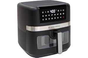 West Bend Air Fryer 7-Quart Capacity with Digital Controls View Window and 13 Cooking Presets, Nonstick Frying Basket, 1700-W