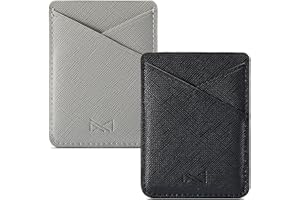 BIAJIYA Phone Card Holder, PU Leather Sleeve, Credit Card Holder Stick On Phone Case for iPhone Samsung Most Smartphones (Black)