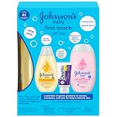 Johnson's Baby First Touch Gift Set, 3 Items | Baby Wash &amp; Shampoo, Baby Lotion, Zinc Oxide Diaper Rash Paste, Hypoallergenic, No Added Parabens Or Dyes