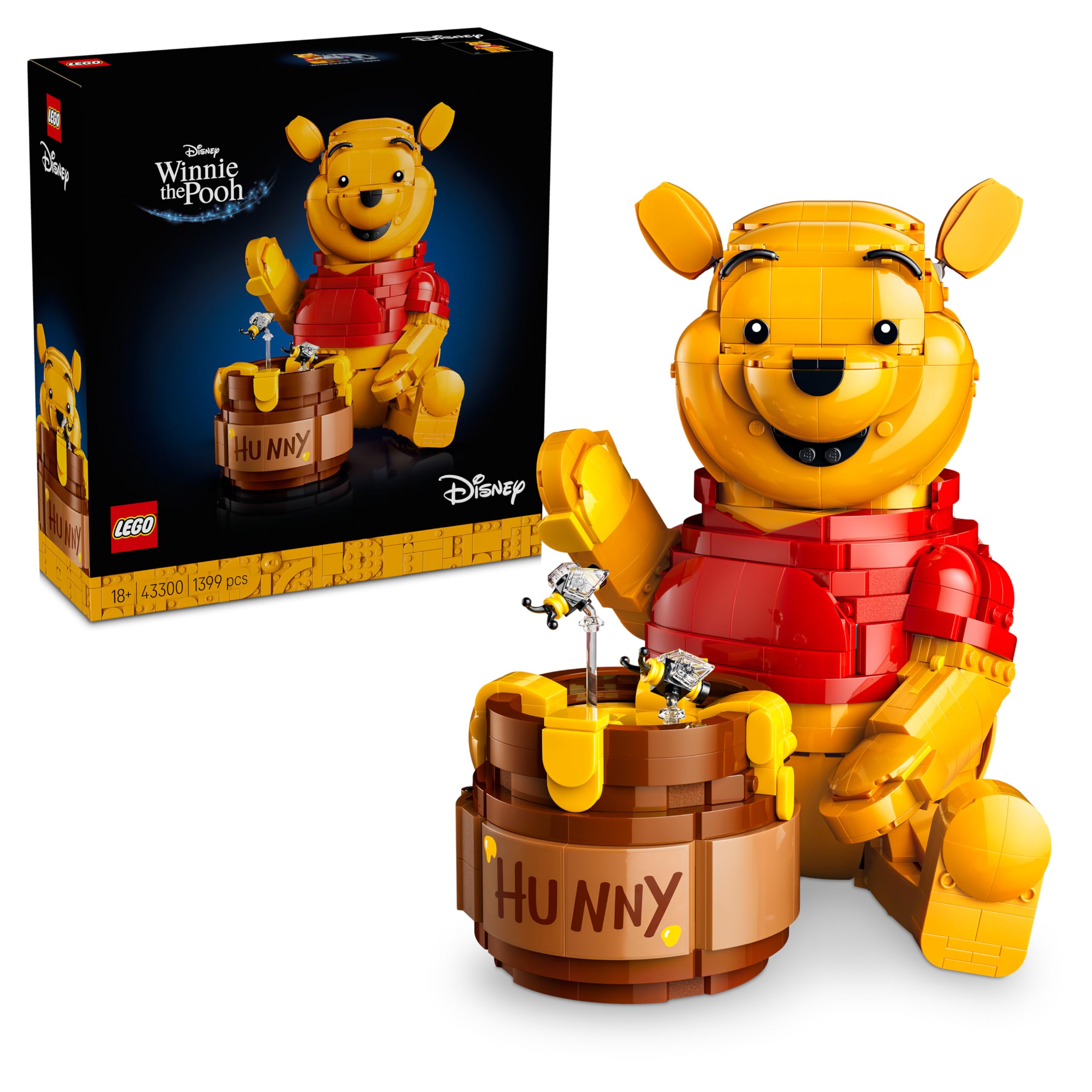 LEGO | Disney Winnie the Pooh - Building Set for Adults - Display Model w/Honey Pot, Collectible Minifigure & Eeyore Figure - DIY Nostalgic Gift Idea for Fans - 43300