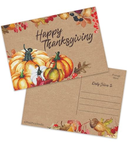 Autumn Happy Thanksgiving Greeting Card Vector Illustration