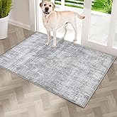 COMSLE Door Mat, Front Door Mat Indoor for Entrance Faux Wool Absorbent Non Slip Modern Throw Rug for Entryway Hallway Muddy Paws - Pet Friendly, 20x32 Inches,Grey Machine Washable