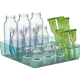 Dr. Brown's Baby Bottle Storage Tray with Customizable Compartments, Green | Store and organize bottles, parts, and accessories, BPA-free