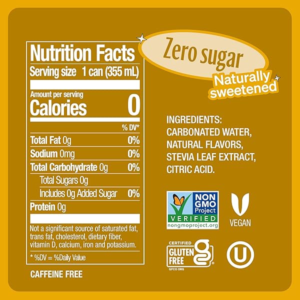 ZEVIA ZERO SUGAR SODA, CREAM SODA, 12 OZ CANS (24-PACK) – NATURALLY SWEETENED, NON-GMO PROJECT VERIFIED, GLUTEN-FREE, VEGAN