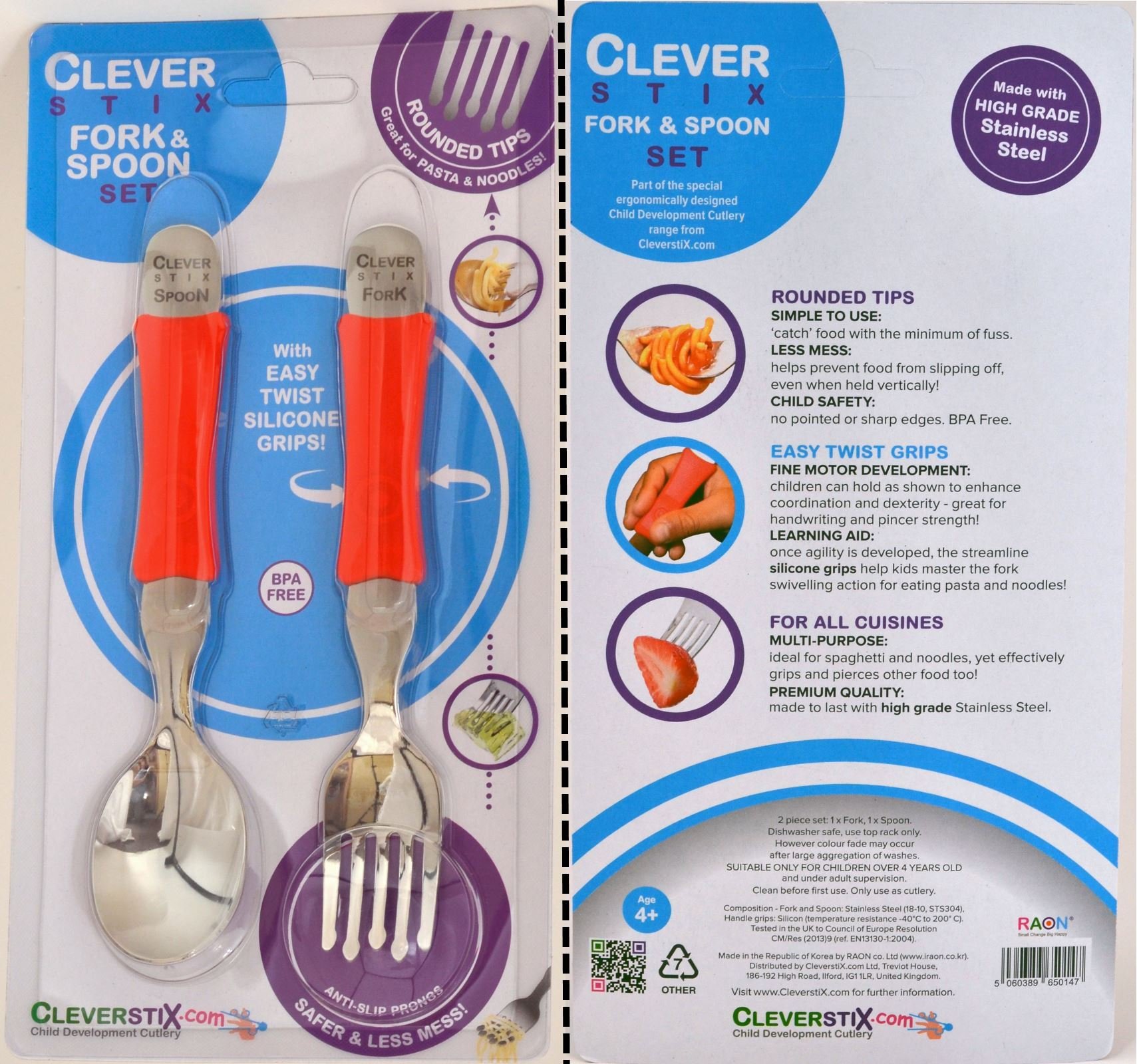 CleverstiX ANTI-SLIP Clever Fork & Spoon Set