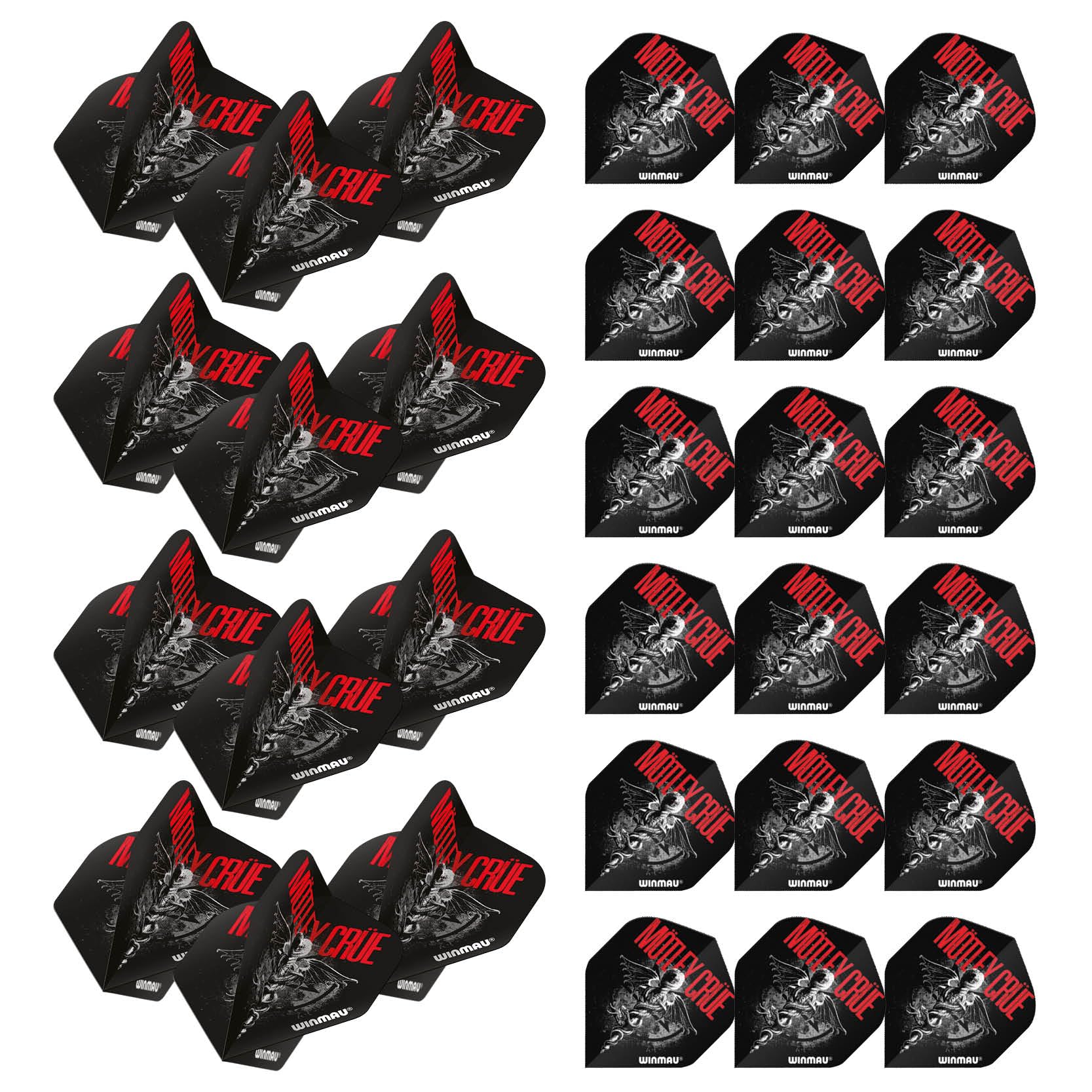 WINMAU Rock Legends Dart Flights - 10 Sets Per Pack (Total 30 Dart Flights) Available in Varying Designs (Motley Crue, Feel Good)