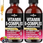 NEW AGE Vitamin B-Complex B5 Pantothenic Acid | B12 Methylcobalamin | B1 Thiamine | B6 Pyridoxine | B7 Biotin | B9 Folic | B3 Niacinamide - B Complex Liquid Drops, Made in USA Supplement - 4fl oz
