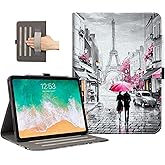 Lokigo New for iPad Air 13 inch Case (M3 2025 / M2 2024) / iPad Pro 12.9 inch Case (6th/5th/4th/3rd Generation 2022/2021/2020/2018), with Pencil Holder & Auto Wake/Sleep, Lover in Paris