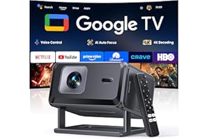 Smart Projector 4K【Google TV Built-in】Short Throw Mini Projectors, Portable Projecteur with Auto Focus & Keystone| Compatible