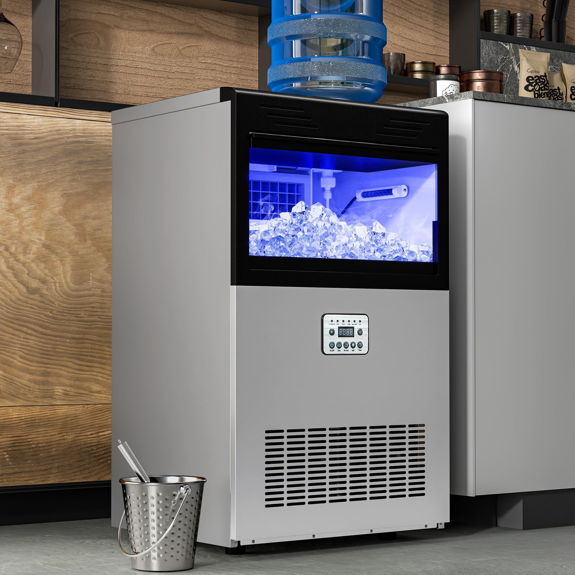 YITAHOME 120LBS 24H Commercial Ice Maker Machine With 33LBS Storage Bin YITAHOME 120LBS 24H Commercial Ice Maker Machine With 33LBS Storage Bin