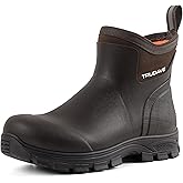 Trudave Men's Rain Boots Waterproof Garden Shoes, Ankle Rubber Work Boots, Camp Outdoor Snow Mud Boots for Farming, Hunting, Lawn Work, Size 7-14