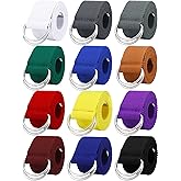 Handepo 12 Pcs Mens Womens Canvas Belt Silver Buckle Web Fabric Military Style D Ring Belt, 1 1/2 Inch Wide