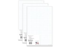 GeekNavy 11" x 17" Quadrille Graph Paper 50 Sheets Portrait - 0.25" 4x4 Square Grid, Blueprint, High Brightness, Border-Outlined, Large Drafting (3-Pack)