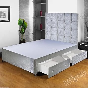 Home Furnishings Uk Hf4you Crushed Velvet Fabric Divan Bed Base