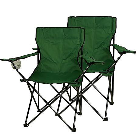 Nexos 2-er Set Angelstuhl Anglerstuhl Faltstuhl Campingstuhl Klappstuhl mit Armlehne und Getränkehalter praktisch robust leic