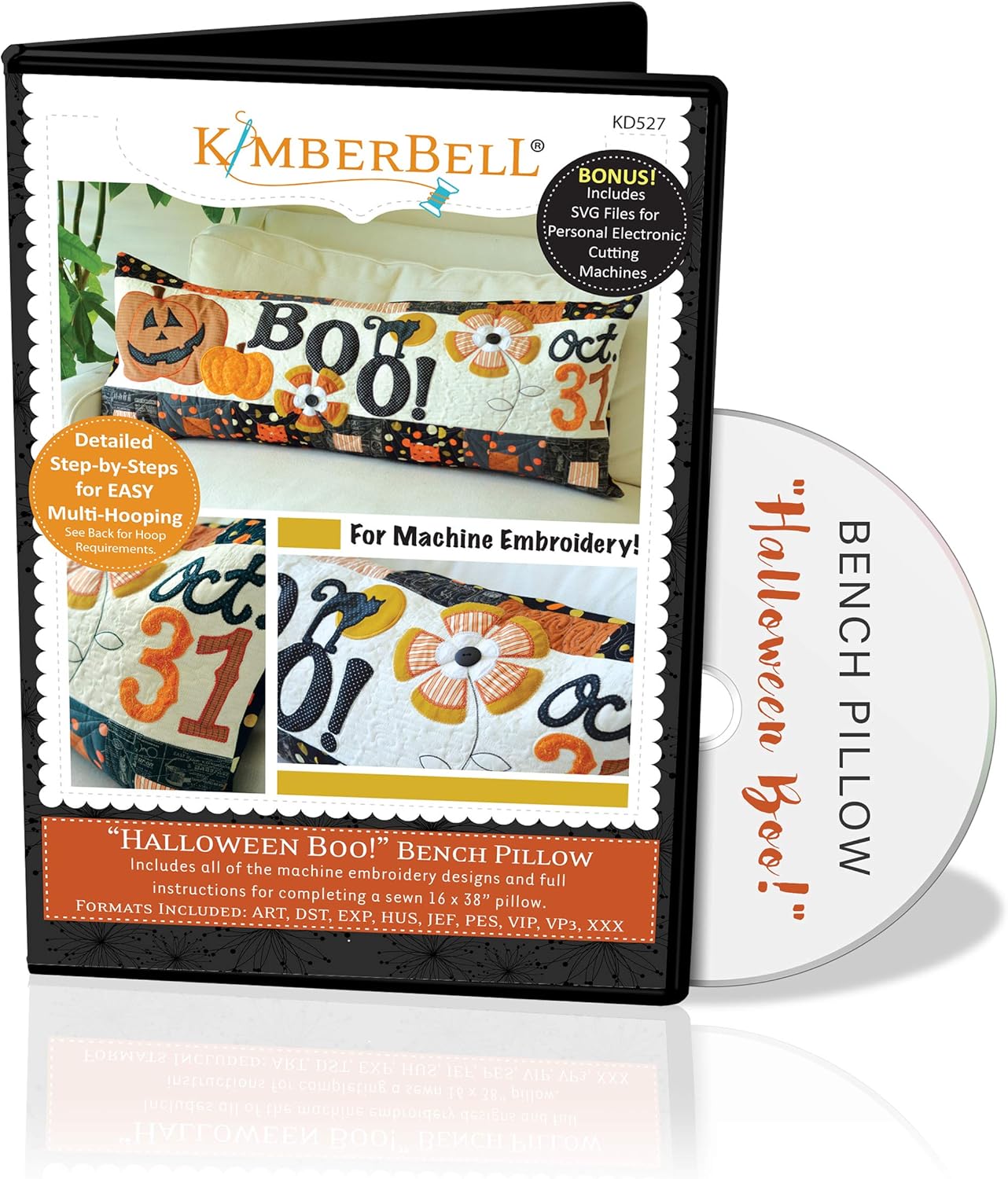 Download Amazon Com Kimberbell Bench Pillows Machine Embroidery Halloween Boo