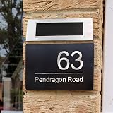 EDSG House Numbers Plaques Outside 195mm x 130mm Black Aluminium Composite view 5