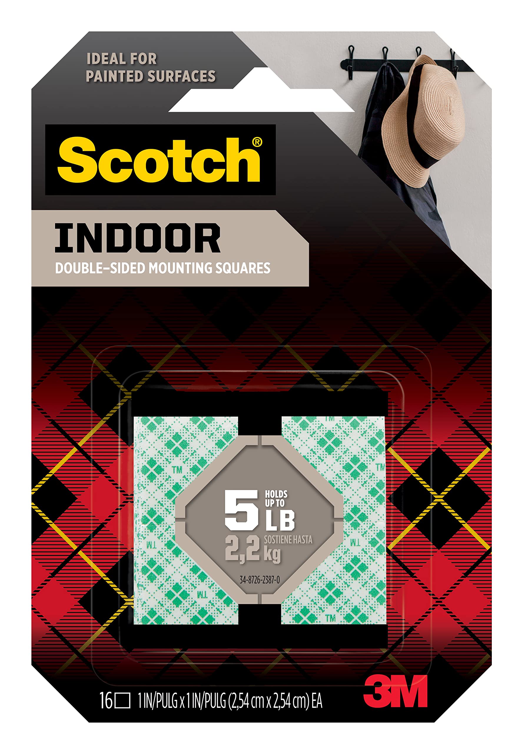 Scotch 25.4 x 25.4mm Permanent Mounting Squares (16 Squares Per Pack), 111