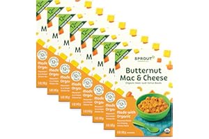 Sprout Organic Baby Food, Toddler Meals, Macaroni Pasta with Butternut Squash Cheese Sauce, 5 Oz Bowl (8 Count)