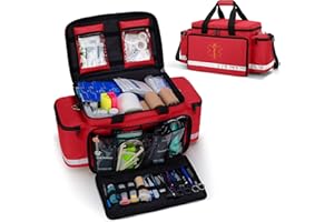 Trunab Large Emergency Responder Trauma Bag Empty, Professional First Aid Kits Storage Medical Bag with Inner Dividers and An