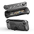 EJGAME TPU Protective Case with Front Cover Compatible with ASUS ROG Ally X, Shock-Absorption, Non-Slip and Anti-Scratch Design Cover Protector with Tempered Glass Screen Protector-Black