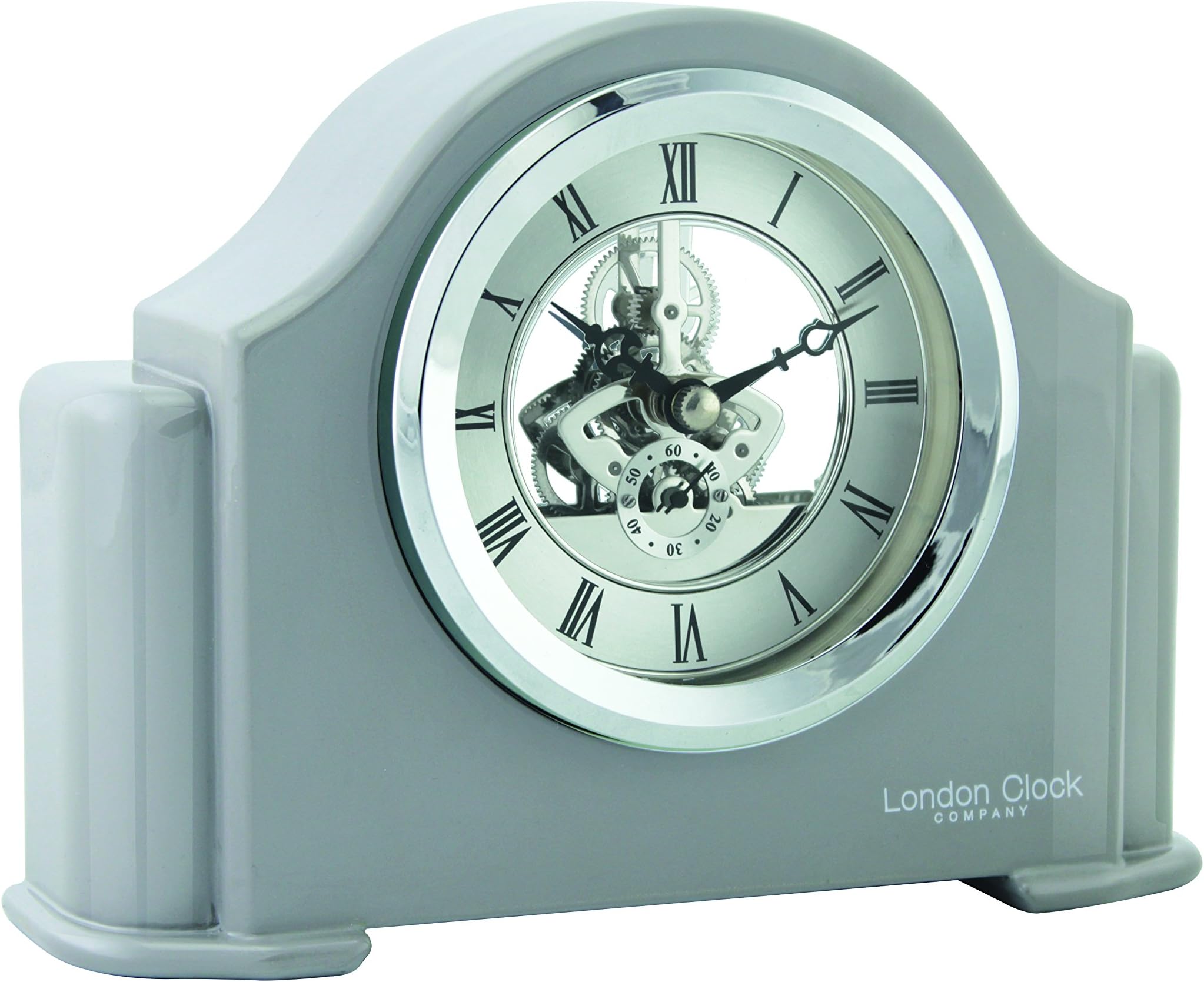 London Clock - Grey Piano Finish Mantel Clock