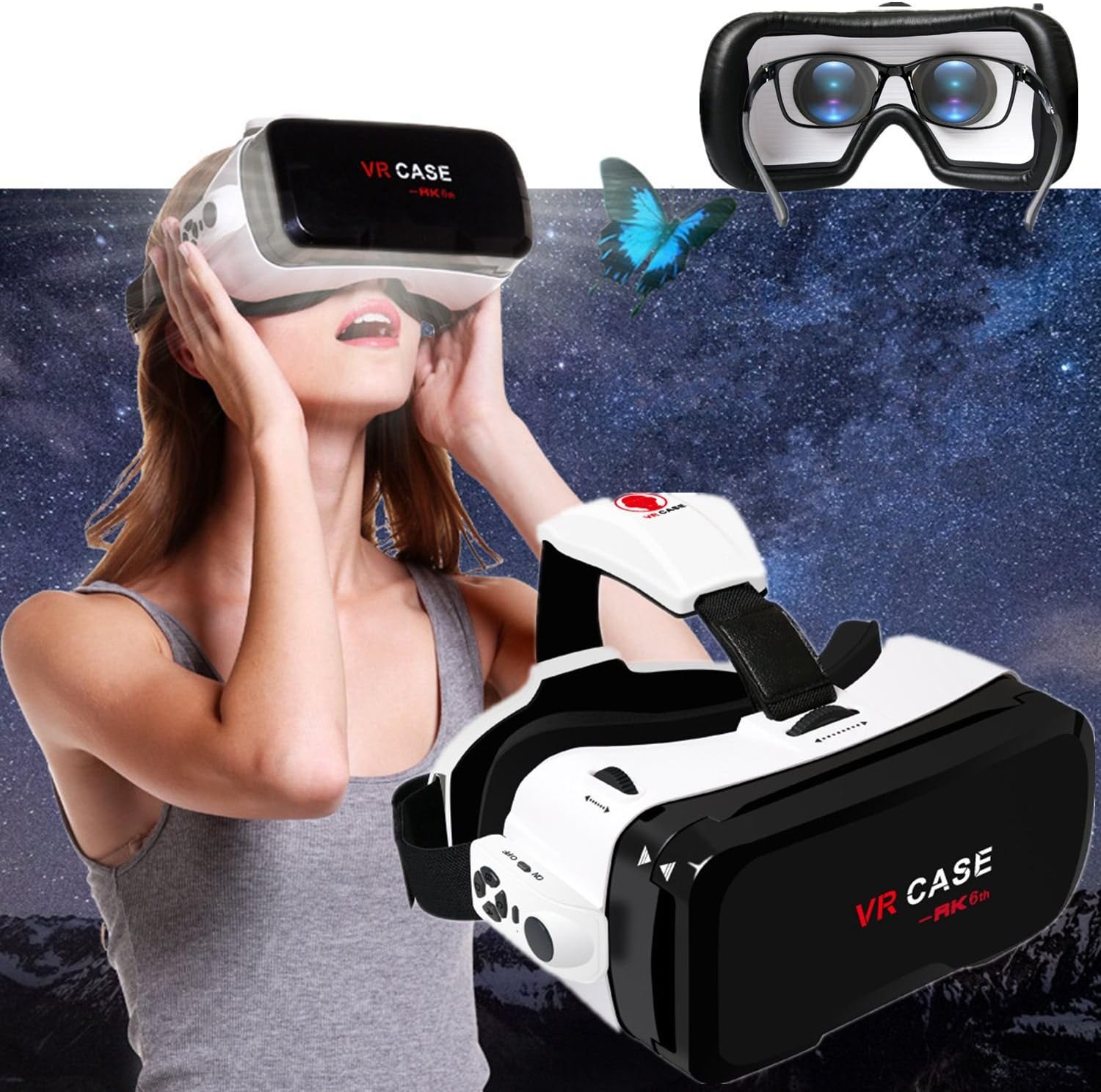 3D VR Headset,Hamaxa 360° Virtual Reality Glasses Video Games 3D Movies Glass with Bluetooth Remote Controller Goggles Cardboard for Android Samsung Galaxy iPhone 7 plus 6s 4.0"- 6.0" Smartphone