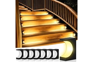 ZOOI Solar Step Lights for Outside, Solar Lights Outdoor Waterproof, Outdoor Solar Stair Lights for Yard, Garden Decor for Outside, Solar Garden Lights for Step, Stair, Patio, Porch, Deck Decor, 8PCS