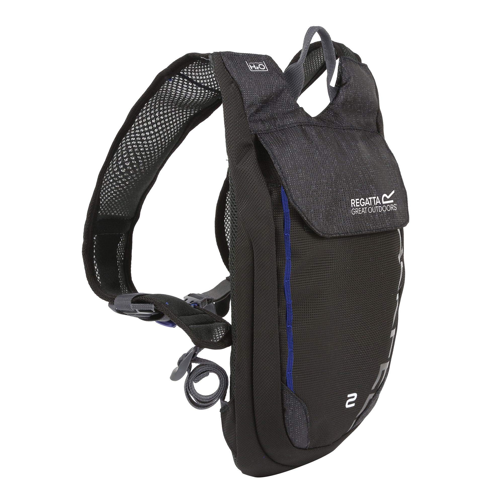 Regatta Blackfell III 2L Reflective Hardwearing Hydration Backpack - Black/Surf Spray, Single