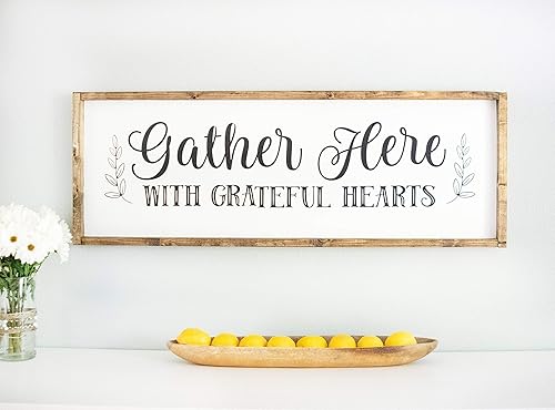 Amazon Com Handmade Large Wood Framed Gather Here With Grateful