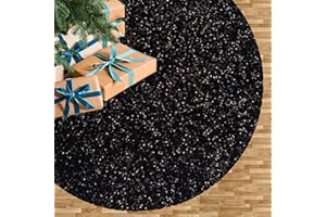 FUHSY Black Christmas Tree Skirt 21 Inch Sequin Tree Skirt Velvet Tree Skirts Small Tree Cover Mat Thick Fabric Tree Cover Skirt Pencil Xmas Skirt Tree Shimmer Halloween Tree Skirts for Home Ornaments