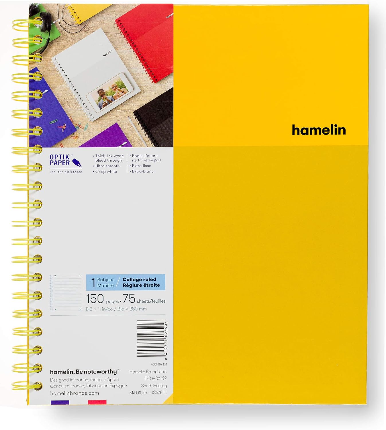Electric Blue School Supplies Hamelin College Ruled Spiral Notebook ...