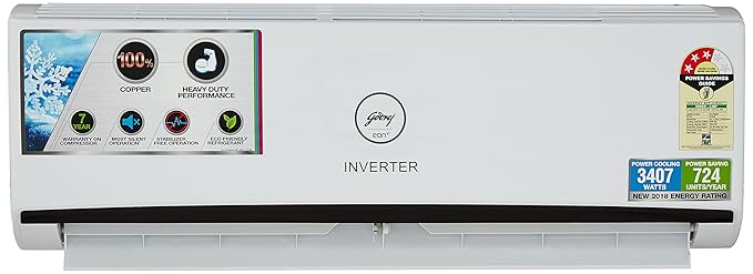 Godrej 1 Ton 3 Star Inverter Split AC (Copper, GIC 12 RINV 3 RWQH, White)