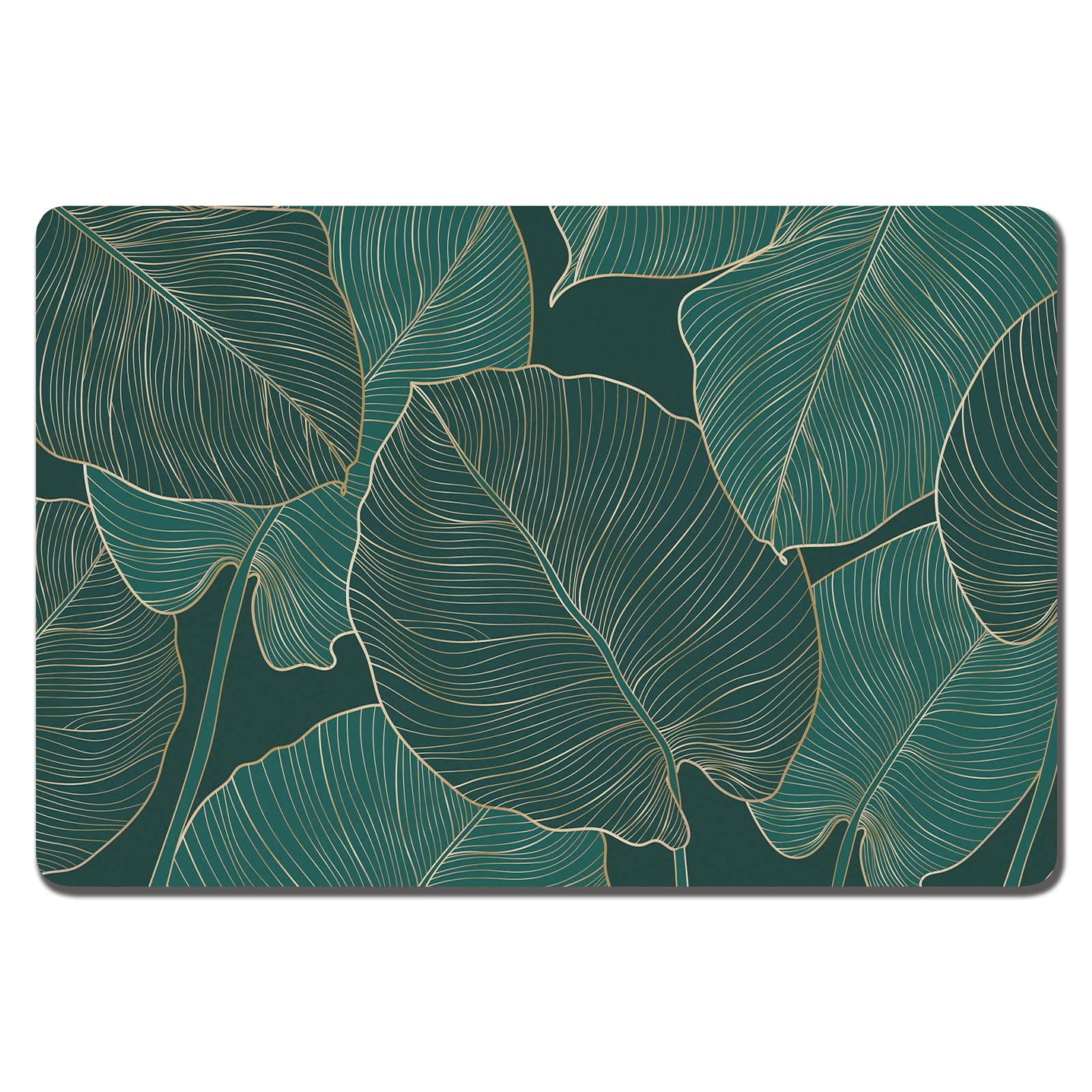 Photo 1 of **solid dark green color**Rnivvi Dog Food Mat, 12" x 19"  Absorbent Dog Cat Bowl Mat for Food and Water, Cute Anti-Slip Rubber Pet Feeding Rug Protect Floors, Puppy Placemat for Feeding & Watering Supplies, dark green solid color